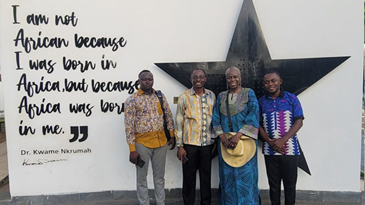 Prof. Funmi with the FASUL team at the Kwame Nkrumah Mausoleum Prof. Funmi with the FASUL team at the Kwame Nkrumah Mausoleum